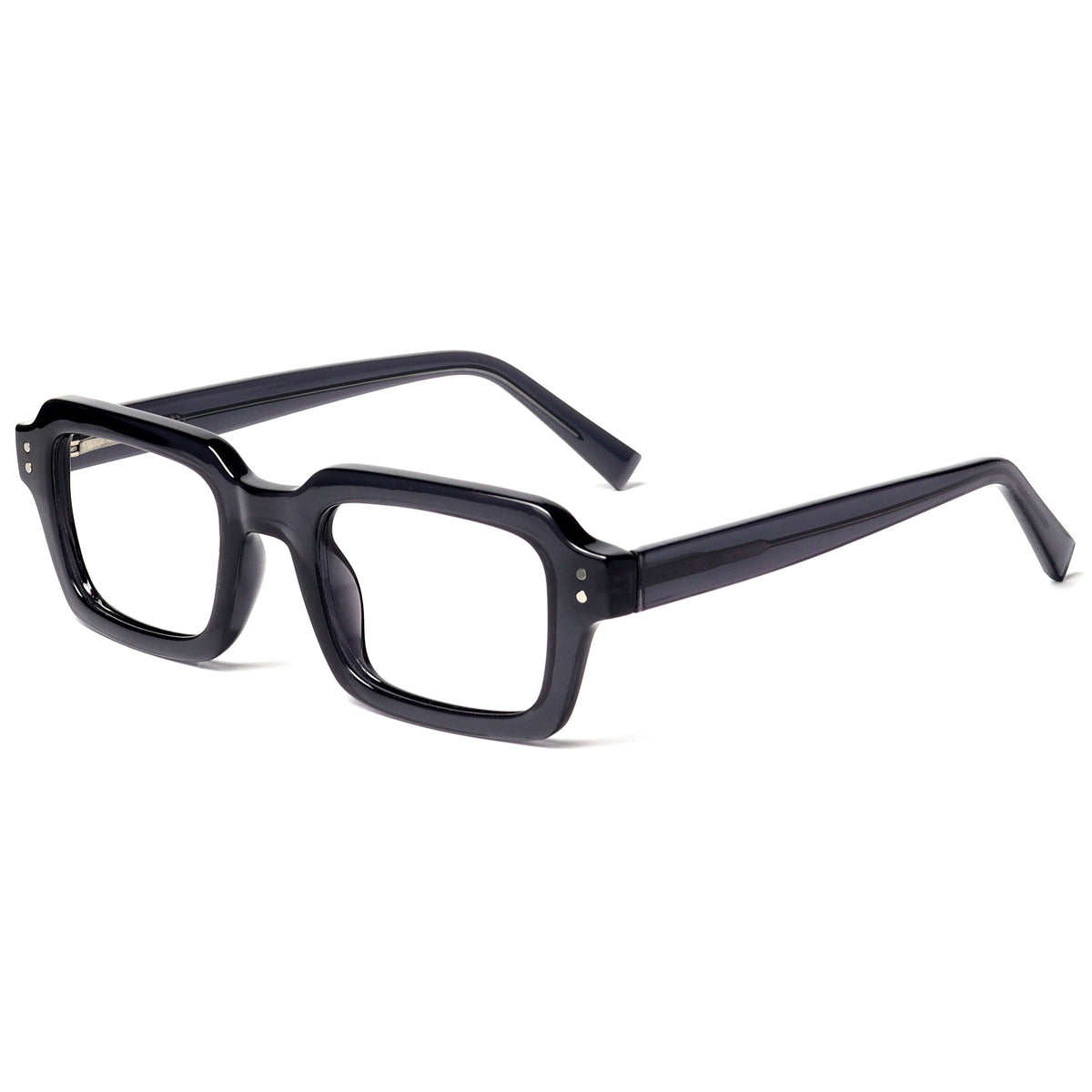 EDG zero strength blue light glasses in black, side view
