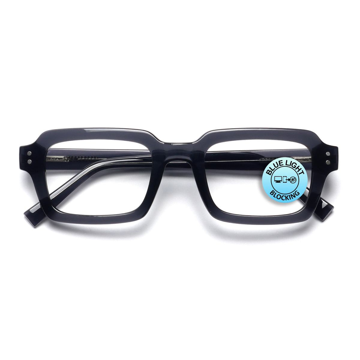 EDG zero strength blue light glasses in black