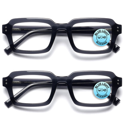 EDG zero strength blue light glasses 2-pack in black